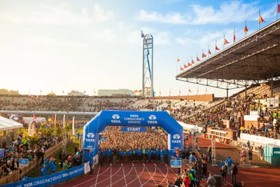 De start van de Amsterdam Marathon